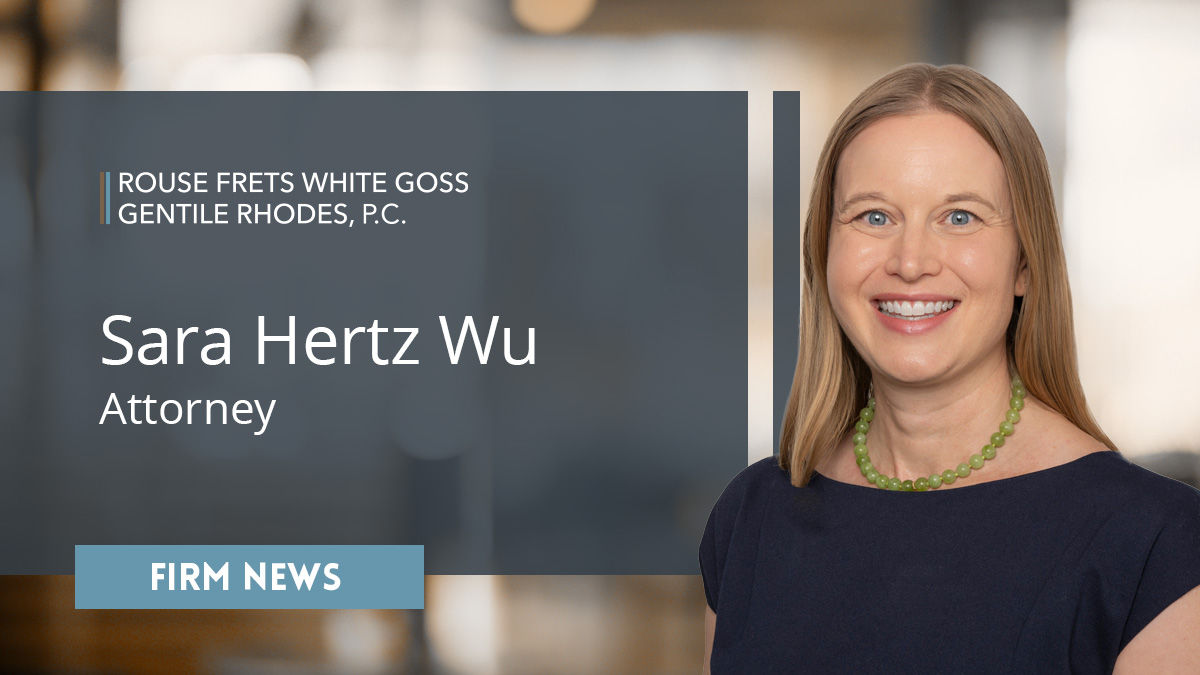 Sara Hertz Wu Joins Rouse Frets White Goss as Environmental Law ...